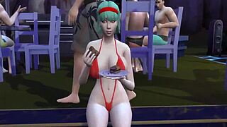 现场#6 视频: MILF wives and their kinky sons in a pool party